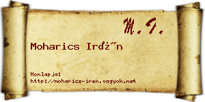 Moharics Irén névjegykártya